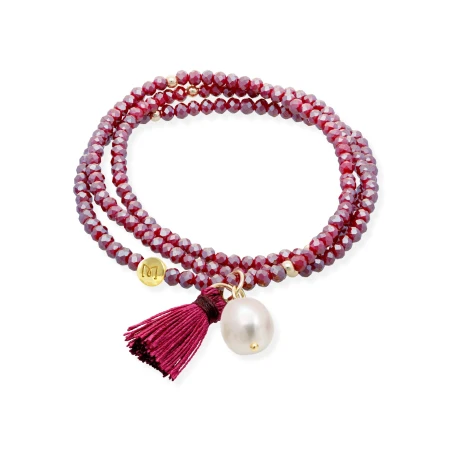 Pulsera Marina García Zen Burgundy y Perla 91168UP
