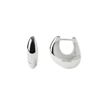 Pendientes PdPaola Wave Aro Baño Rodio AR02-F60-U
