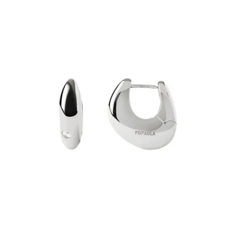 Pendientes PdPaola Wave Aro Baño Rodio AR02-F60-U
