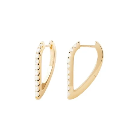 Pendientes Aros PdPaola Gloss Baño Oro y Circonitas Blancas AR01-G27-U