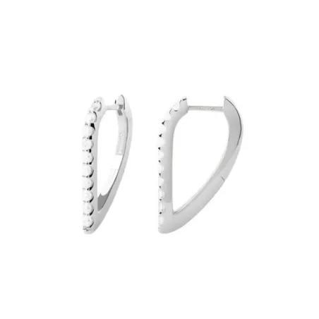 Pendientes Aros PdPaola Gloss Baño Rodio y Circonitas Blancas AR02-G27-U