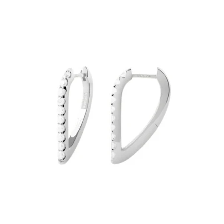 Pendientes Aros PdPaola Gloss Baño Rodio y Circonitas Blancas AR02-G27-U