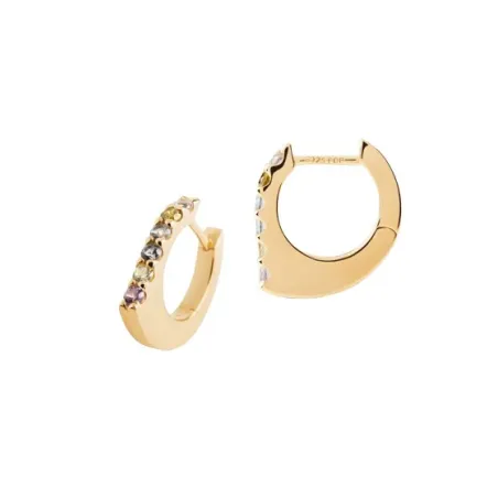 Pendientes Aros PdPaola Oda Baño Oro y Circonitas Multicolor AR01-G18-U