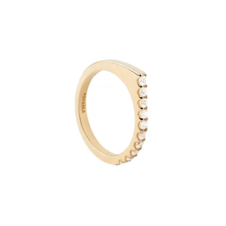 Anillo PdPaola Gloss Baño Oro y Circonitas Blancas AN01-E90