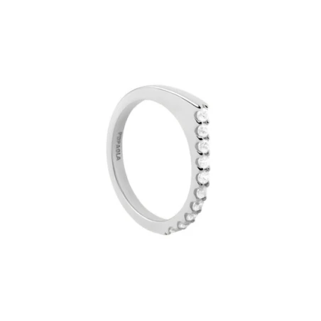 Anillo PdPaola Gloss Baño Rodio y Circonitas Blancas AN02-E90