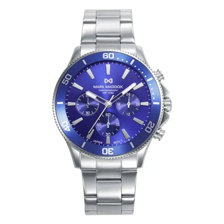 Reloj Mark Maddox Plateado y Azul Cronógrafo HM1027-37