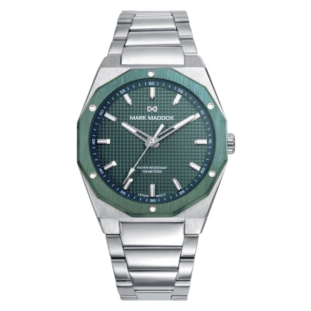 Reloj Mark Maddox Plateado y Verde Analógico Hombre HM1030-67
