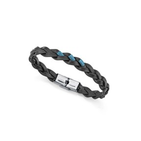 Pulsera Viceroy Fashion Piel Negra y Acero 14333P01010