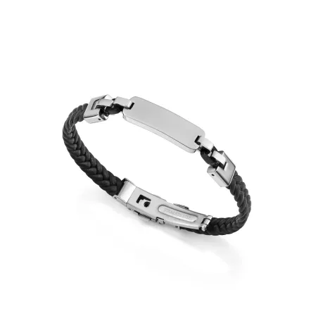 Pulsera Viceroy Fashion Piel Trenzada Negra y Acero Inoxidable 14334P01010