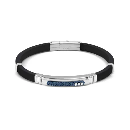 Pulsera Nomination City Caucho Negro y Acero Bicolor 028818/032