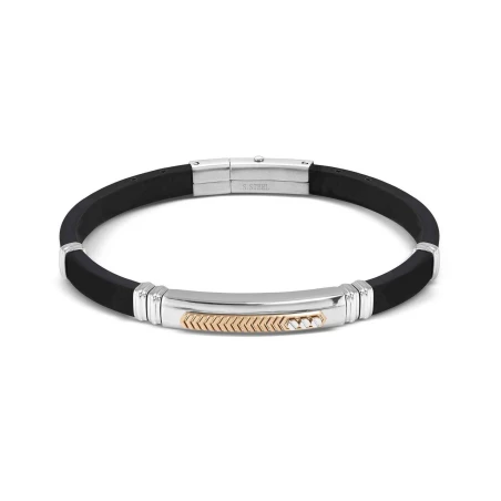 Pulsera Nomination City Caucho Negro y Acero Bicolor 028818/034