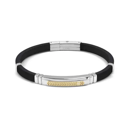 Pulsera Nomination City Caucho Negro y Acero Bicolor 028819/057