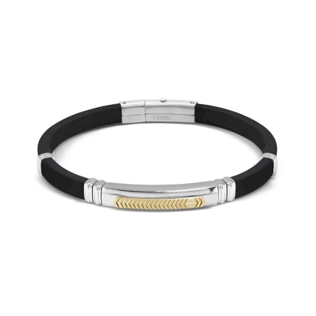Pulsera Nomination City Caucho Negro y Acero Bicolor 028819/057