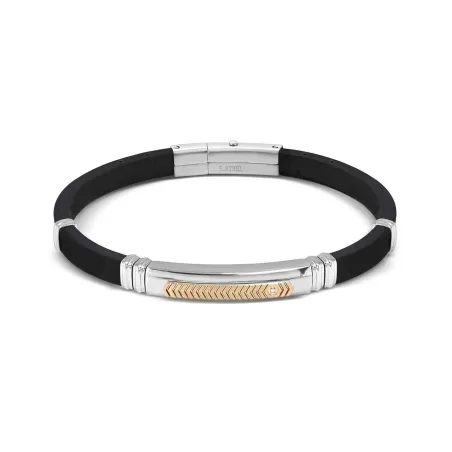 Pulsera Nomination City Caucho Negro y Acero Bicolor 028819/059