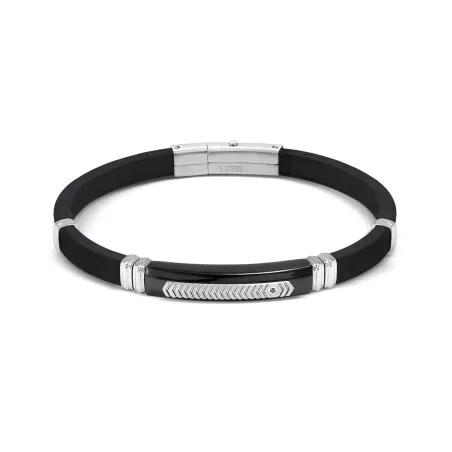 Pulsera Nomination City Caucho Negro y Acero Bicolor 028819/060