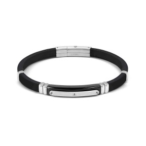 Pulsera Nomination City Caucho Negro y Acero Bicolor 3...