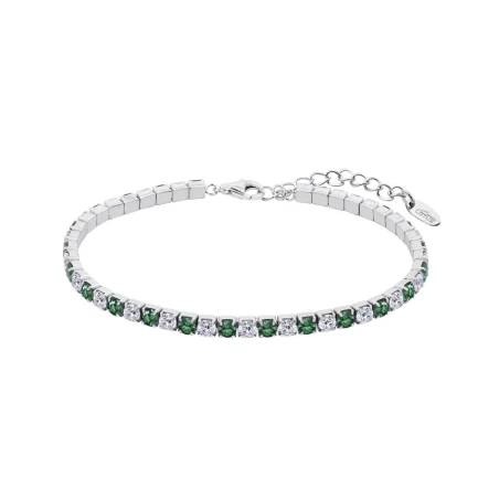 Pulsera Lotus Silver Plata y Circonitas Blancas y Verdes LP3452-2/7