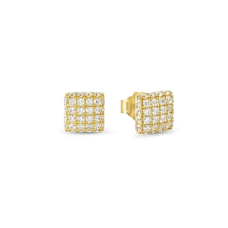 Pendientes Nomination Enigmatic Shine Cuadrados Acero Baño Oro y Circonitas Blancas 242418/012