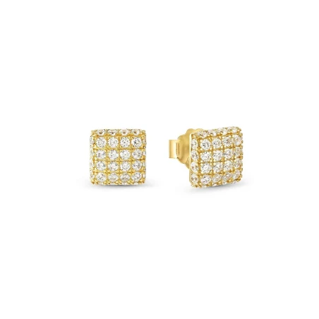 Pendientes Nomination Enigmatic Shine Cuadrados Acero Baño Oro y Circonitas Blancas 242418/012