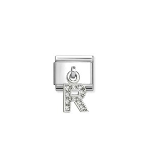 Composable Classic CHARMS LETRAS CIRCONITAS acero y plata...