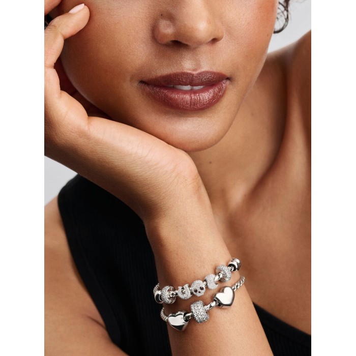 Charm Pandora Mini Calavera Textura Plata...