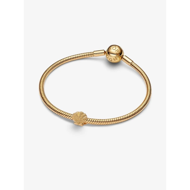 Charm Pandora Mini Concha Textura Baño Oro 764057C00