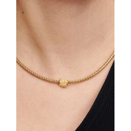 Charm Pandora Mini Trébol Textura Baño Oro 764047C00