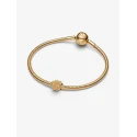 Charm Pandora Mini Trébol Textura Baño Oro 764047C00
