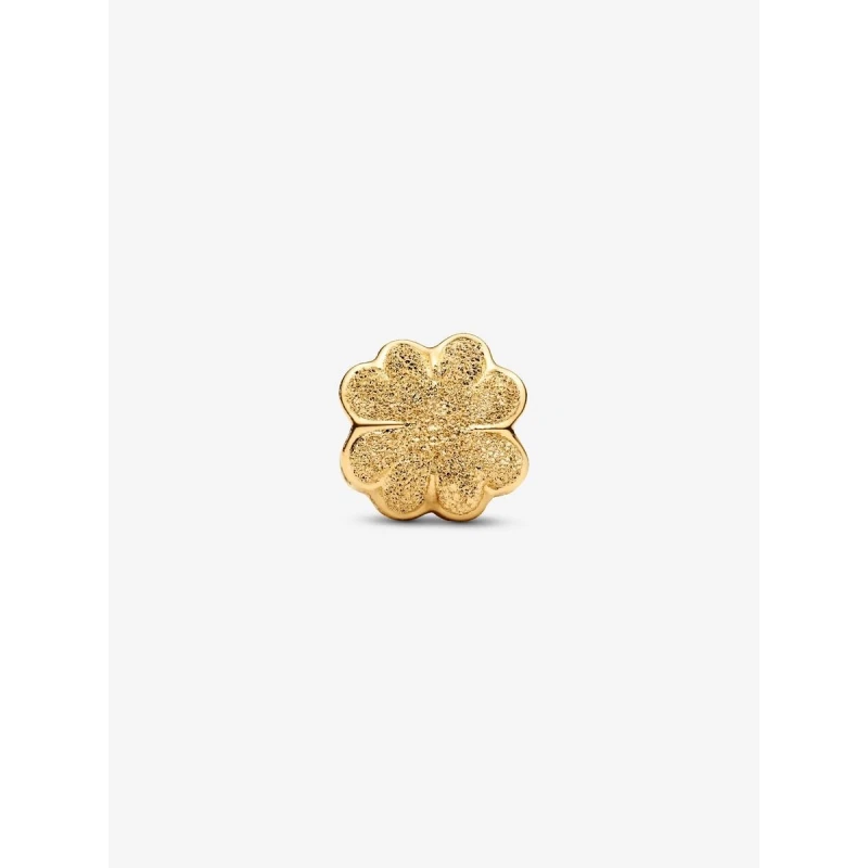Charm Pandora Mini Trébol Textura Baño Oro 764047C00