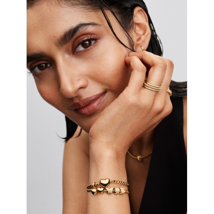 Charm Pandora Mini Mariposa Textura Baño Oro...