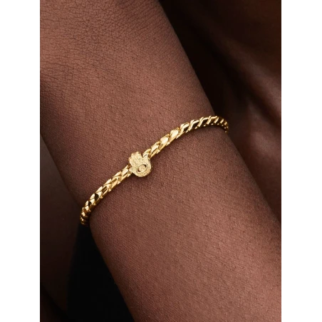 Charm Pandora Mini Mano de Fátima Textura Baño Oro 764042C00