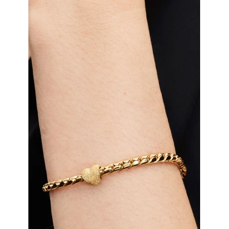 Charm Pandora Mini Corazón Textura Baño Oro 764000C00