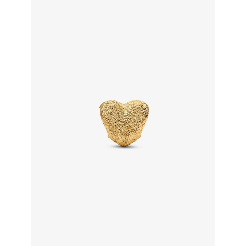 Charm Pandora Mini Corazón Textura Baño Oro 764000C00