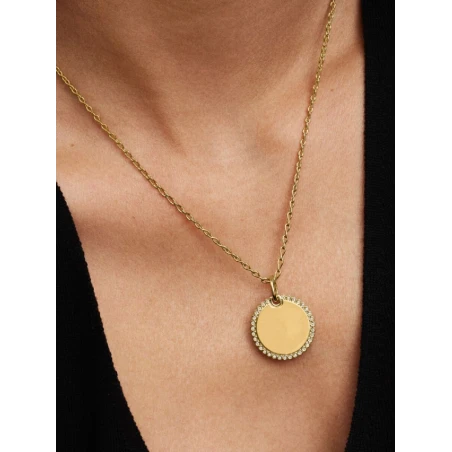 Colgante Pandora Etiqueta Grabable Redonda Brillante 364007C01