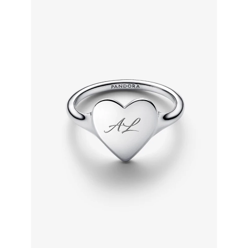 Anillo Pandora Grabable Corazón Plata 193988C00