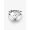 Anillo Pandora Grabable Corazón Plata 193988C00