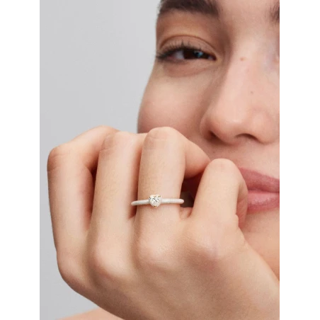 Anillo Pandora Me Corazón Chakra Blanco Baño Oro 163088C01