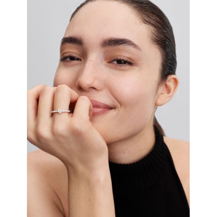 Anillo Pandora Me Corazón Chakra Blanco Baño...