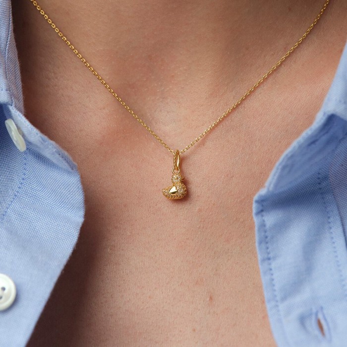 Colgante Agatha Paris Pato Pequieño Baño Oro y...