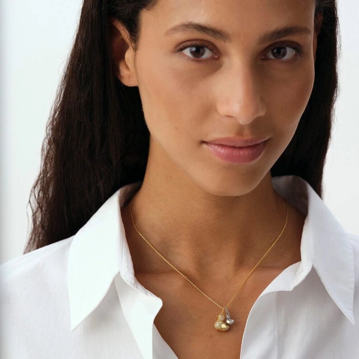 Colgante Agatha Paris Pato Grande Baño Oro y...