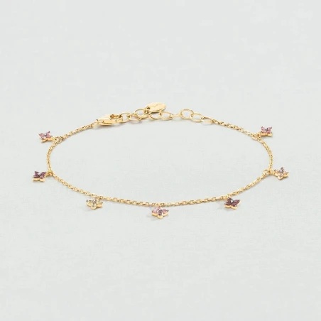 Pulsera Agatha Paris Beloved Plata Baño Oro y Circonitas Multicolor 02490154-315-TU