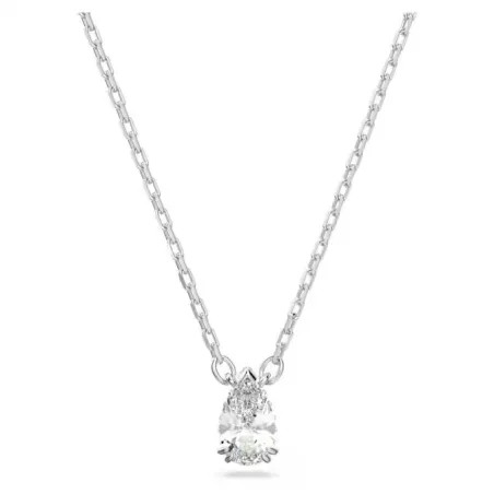 Gargantilla Swarovski Stilla Baño Rodio y Cristal Pera Blanco 5636708