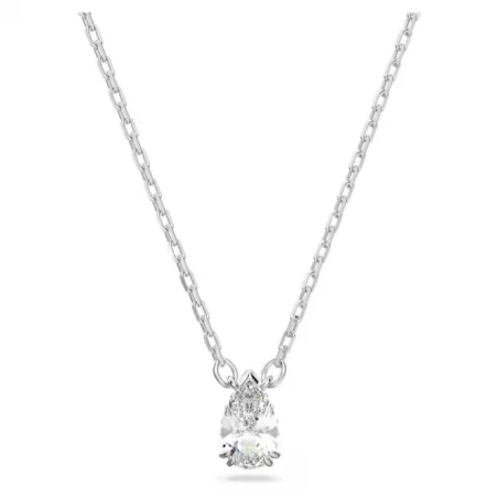 Gargantilla Swarovski Stilla Baño Rodio y Cristal Pera Blanco 5636708