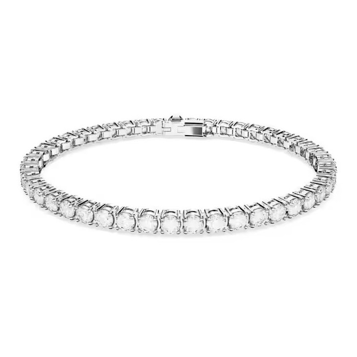 Pulsera Swarovski Matrix Tennis Baño Rodio y...