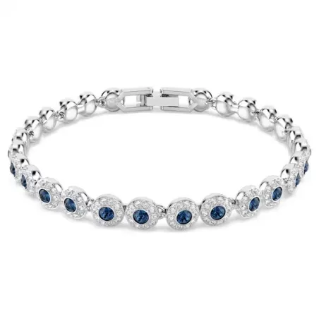 Pulsera Swarovski Una Angelic Baño Rodio y Cristales Blancos y Azules 5733401