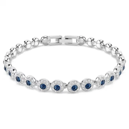 Pulsera Swarovski Una Angelic Baño Rodio y Cristales Blancos y Azules 5733401