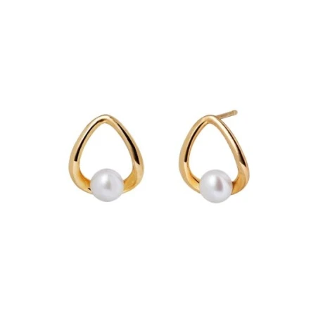Pendientes Vidal&Vidal Óvalos Baño Oro y Perla G4033