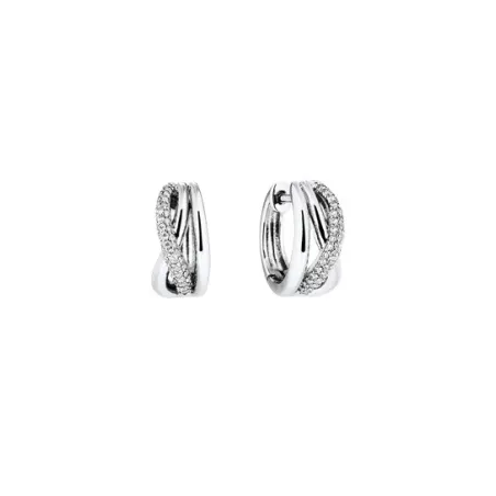 Pendientes Vidal&Vidal Duna Aros Entrelazados Baño Rodio y Circonitas Blancas Q3987