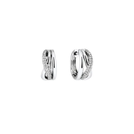 Pendientes Vidal&Vidal Duna Aros Entrelazados Baño Rodio y Circonitas Blancas Q3987