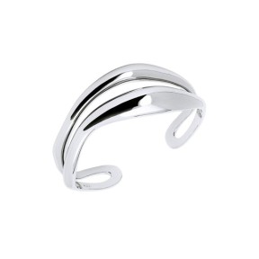 Brazalete Rígido Vidal&Vidal Espiral Waves Baño Plata X28092